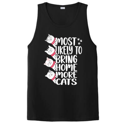 Most Likely To Bring Home More Cats Lover Adopt A Cat Women PosiCharge Competitor Tank