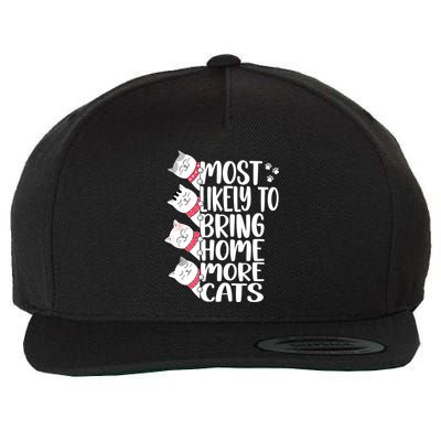 Most Likely To Bring Home More Cats Lover Adopt A Cat Women Wool Snapback Cap