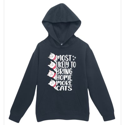 Most Likely To Bring Home More Cats Lover Adopt A Cat Women Urban Pullover Hoodie