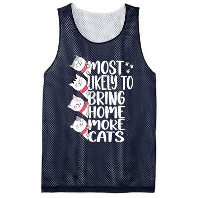 Most Likely To Bring Home More Cats Lover Adopt A Cat Women Mesh Reversible Basketball Jersey Tank