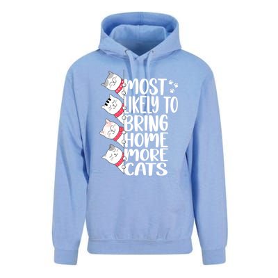 Most Likely To Bring Home More Cats Lover Adopt A Cat Women Unisex Surf Hoodie