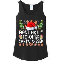 Most Likely To Offer Santa A Beer Christmas Shirts For Family Ladies Essential Tank