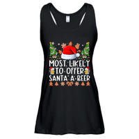 Most Likely To Offer Santa A Beer Christmas Shirts For Family Ladies Essential Flowy Tank