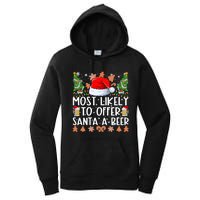 Most Likely To Offer Santa A Beer Christmas Shirts For Family Women's Pullover Hoodie