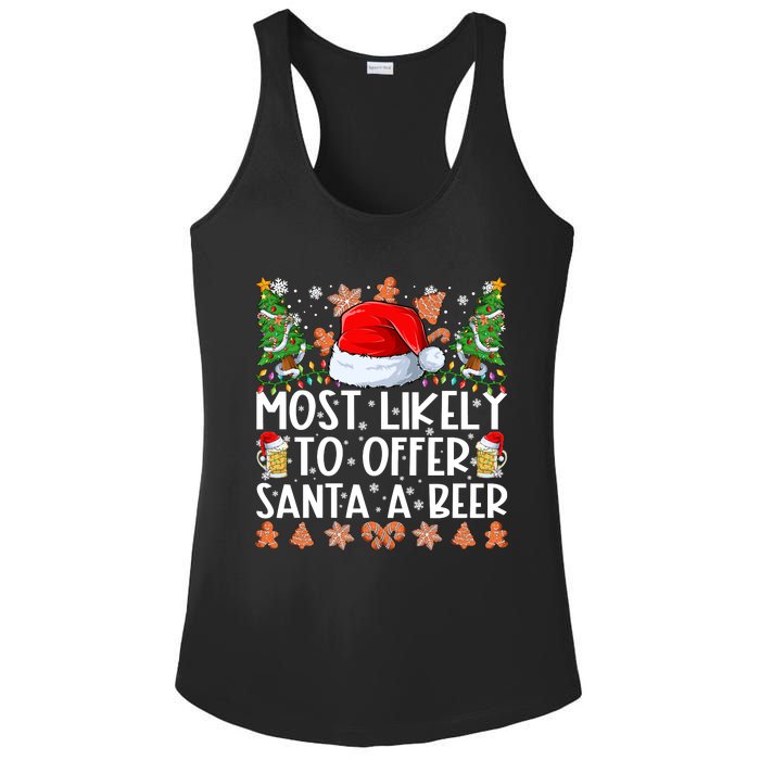 Most Likely To Offer Santa A Beer Christmas Shirts For Family Ladies PosiCharge Competitor Racerback Tank