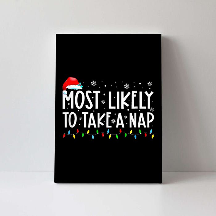 Most Likely To Take A Nap Family Matching Xmas Canvas