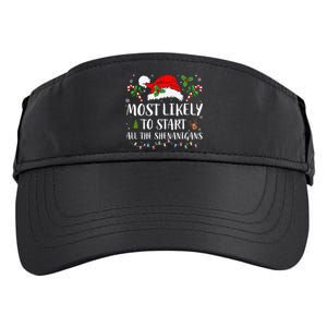 Most Likely To Start All The Shenanigans Christmas Family  Adult Drive Performance Visor