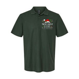 Most Likely To Start All The Shenanigans Christmas Family  Softstyle Adult Sport Polo