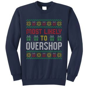 Most Likely To Overshop Shopping Squad Family Christmas Sweatshirt