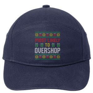 Most Likely To Overshop Shopping Squad Family Christmas 7-Panel Snapback Hat