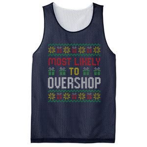 Most Likely To Overshop Shopping Squad Family Christmas Mesh Reversible Basketball Jersey Tank