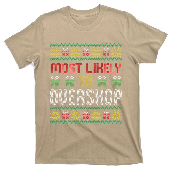 Most Likely To Overshop Shopping Squad Family Christmas T-Shirt