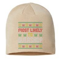 Most Likely To Overshop Shopping Squad Family Christmas Sustainable Beanie