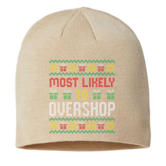 Most Likely To Overshop Shopping Squad Family Christmas Sustainable Beanie