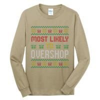 Most Likely To Overshop Shopping Squad Family Christmas Tall Long Sleeve T-Shirt