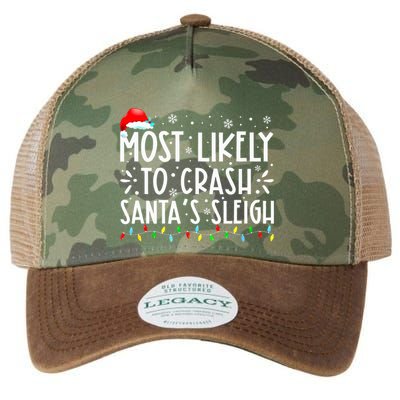 Most Likely To Crash SantaS Sleigh Legacy Tie Dye Trucker Hat
