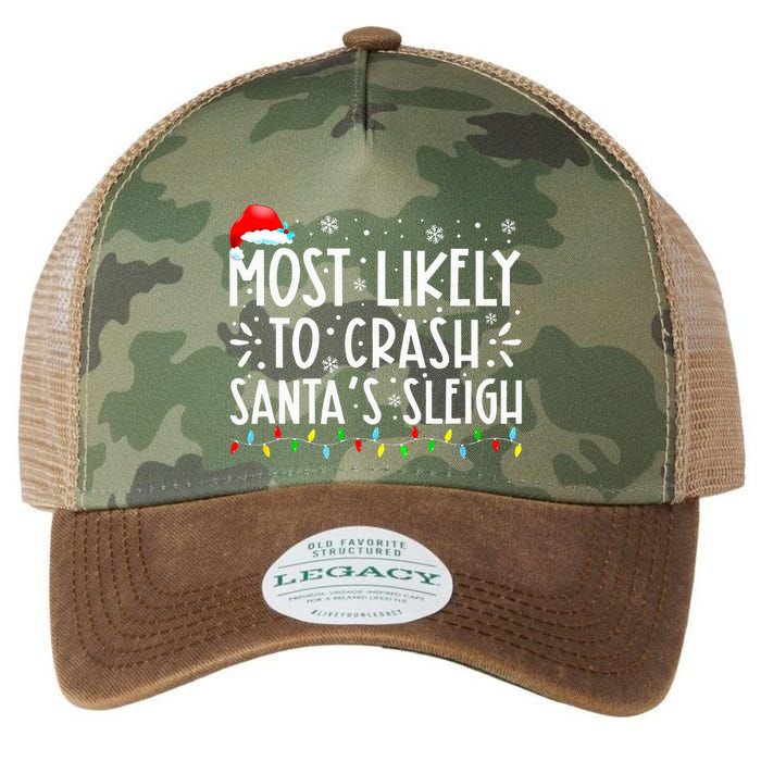 Most Likely To Crash SantaS Sleigh Legacy Tie Dye Trucker Hat