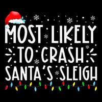 Most Likely To Crash SantaS Sleigh Drawstring Bag