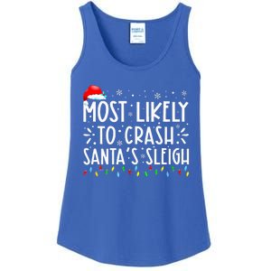 Most Likely To Crash SantaS Sleigh Ladies Essential Tank