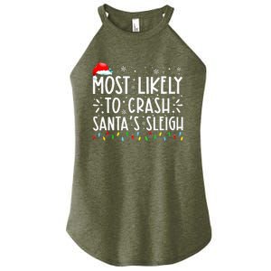 Most Likely To Crash SantaS Sleigh Women's Perfect Tri Rocker Tank