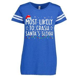 Most Likely To Crash SantaS Sleigh Enza Ladies Jersey Football T-Shirt