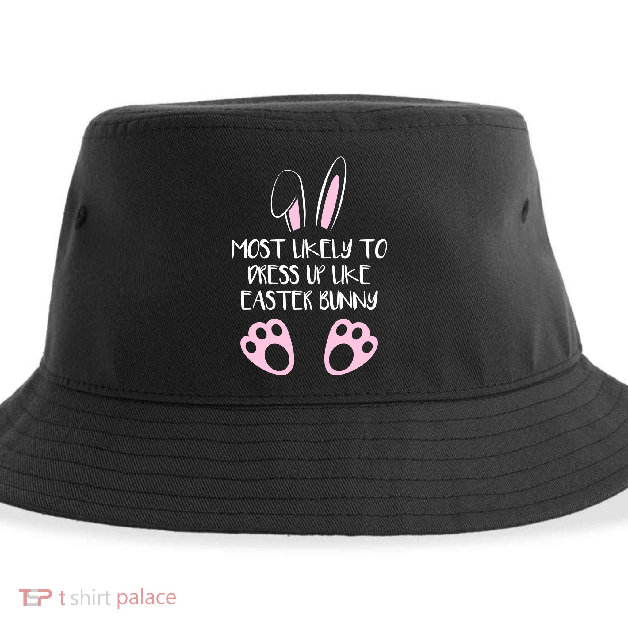 Most Likely To Dress Up Like Easter Bunny Easter Sunday Sustainable Bucket Hat