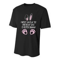 Most Likely To Dress Up Like Easter Bunny Easter Sunday Youth Performance Sprint T-Shirt