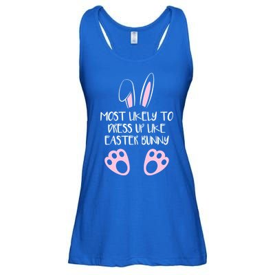 Most Likely To Dress Up Like Easter Bunny Easter Sunday Ladies Essential Flowy Tank