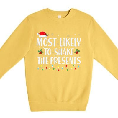 Most Likely To Shake The Presents Family Matching  Premium Crewneck Sweatshirt