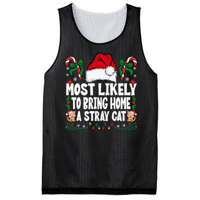 Most Likely To Bring Home A Stray Cat Matching Christmas Mesh Reversible Basketball Jersey Tank