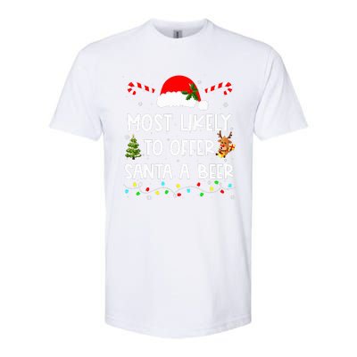 Most Likely To Offer Santa A Beer Funny Drinking Christmas  Softstyle® CVC T-Shirt