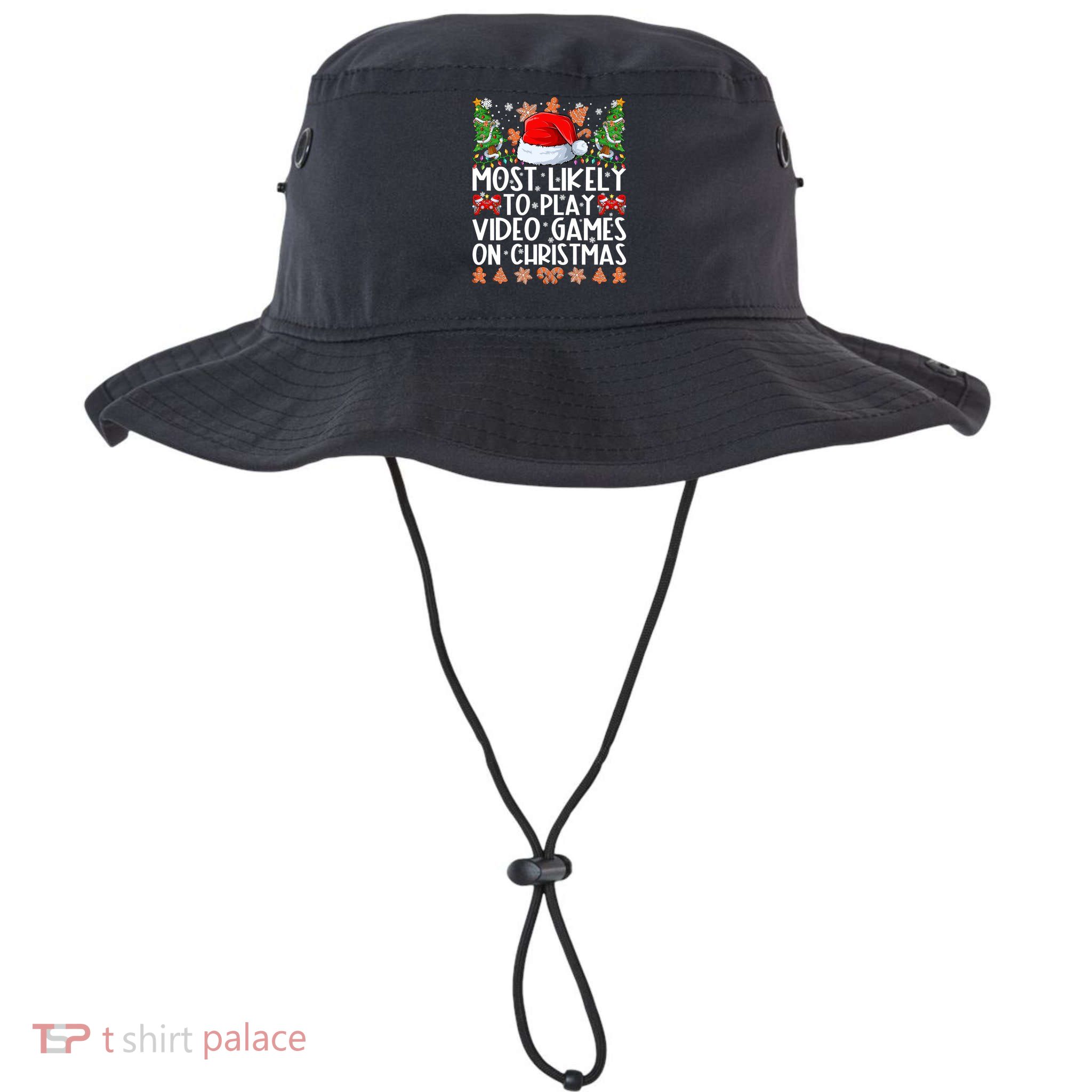 Most Likely To Play Video Games On Christmas Shirts For Family Bucket Hat