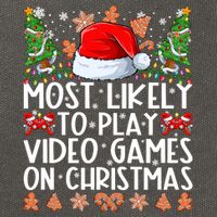 Most Likely To Play Video Games On Christmas Shirts For Family Cotton Canvas Backpack