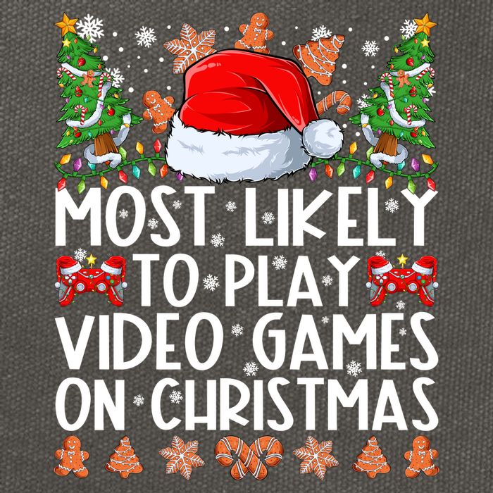 Most Likely To Play Video Games On Christmas Shirts For Family Cotton Canvas Backpack