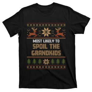 Most Likely To Spoil The Grandkids Christmas Matching Funny Gift T-Shirt