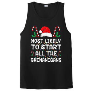 Most Likely To Start All The Shenanigans Christmas Family PosiCharge Competitor Tank