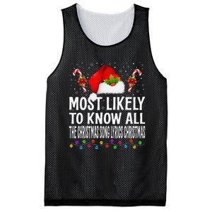 Most Likely To Know All The Christmas Song Lyrics Christmas Mesh Reversible Basketball Jersey Tank