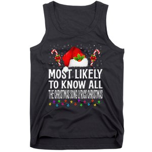 Most Likely To Know All The Christmas Song Lyrics Christmas Tank Top