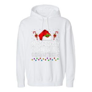 Most Likely To Know All The Christmas Song Lyrics Christmas Garment-Dyed Fleece Hoodie