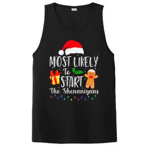 Most Likely To Start The Shenanigans Funny Family Christmas PosiCharge Competitor Tank