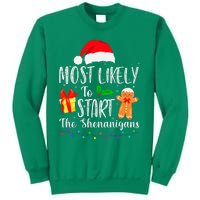 Most Likely To Start The Shenanigans Funny Family Christmas Sweatshirt