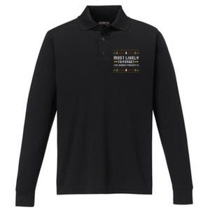 Most Likely To Forget The Hidden Presents Christmas Family Performance Long Sleeve Polo