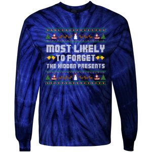 Most Likely To Forget The Hidden Presents Christmas Family Tie-Dye Long Sleeve Shirt