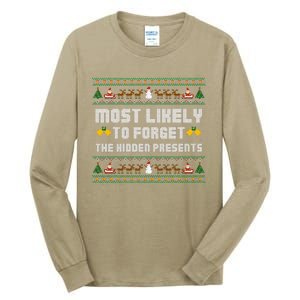 Most Likely To Forget The Hidden Presents Christmas Family Tall Long Sleeve T-Shirt