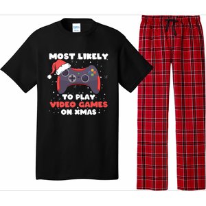 Most Likely To Play Video Games On Christmas Xmas Family Gift Pajama Set