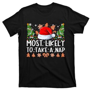 Most Likely To Take A Nap Christmas Shirts For Family T-Shirt