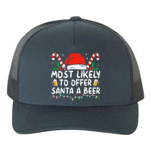 Most Likely To Offer Santa A Beer Funny Drinking Christmas Yupoong Adult 5-Panel Trucker Hat