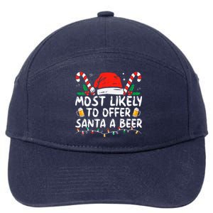 Most Likely To Offer Santa A Beer Funny Drinking Christmas 7-Panel Snapback Hat