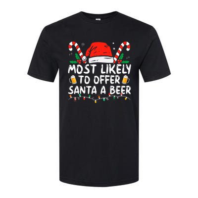 Most Likely To Offer Santa A Beer Funny Drinking Christmas Softstyle® CVC T-Shirt