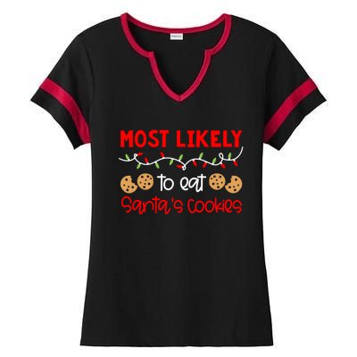 Most Likely To Gift Funny Matching Family Christmas Pjs Meaningful Gift Ladies Halftime Notch Neck Tee